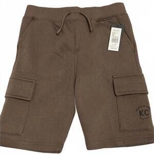 NEW -  Kenneth Cole Boy's Brown Cargo Shorts with Pockets - Size 12